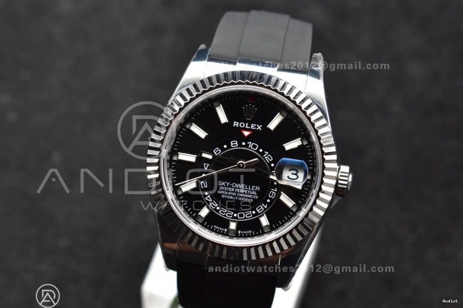 A23J ZF Strap (Gain Black on Best Sky-Dweller SS 336239 Edition Dial Weight) Oysterflex 1:1 0404